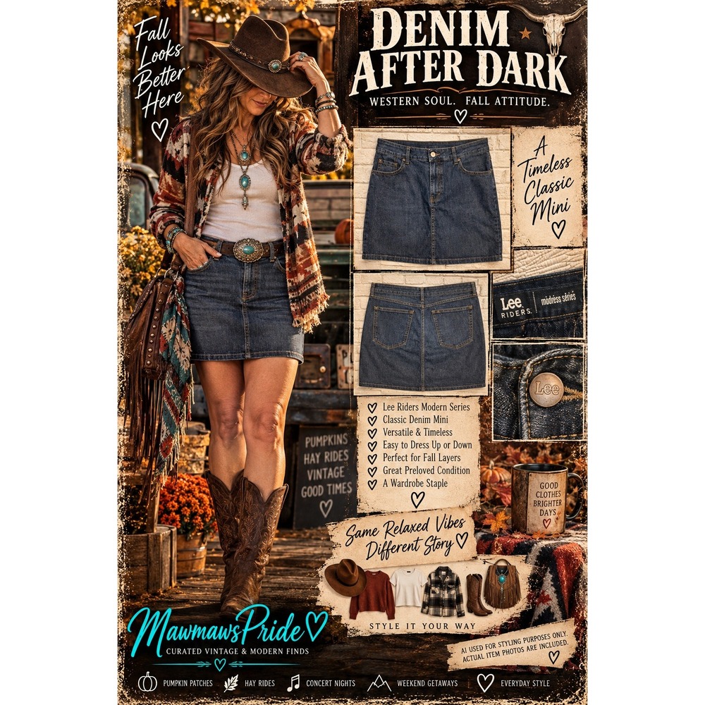 Lee Riders Modern Series Womens Denim Mini Skirt Medium Wash Size 16M Western